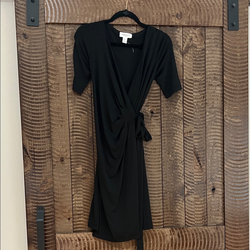 Maternity Elegant Black Wrap Dress